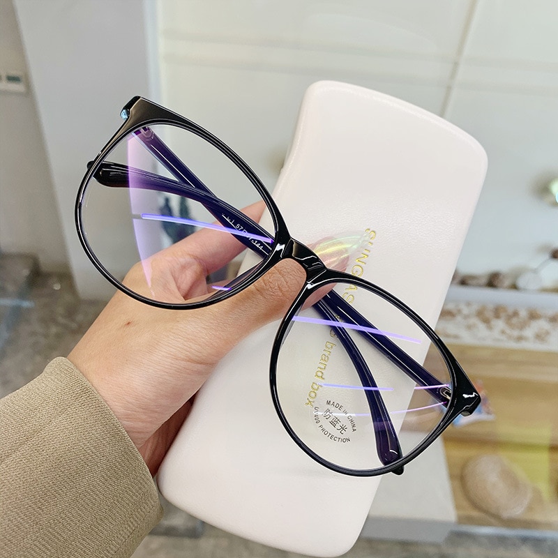 Transparent Anti Blue Light Rounded Glasses