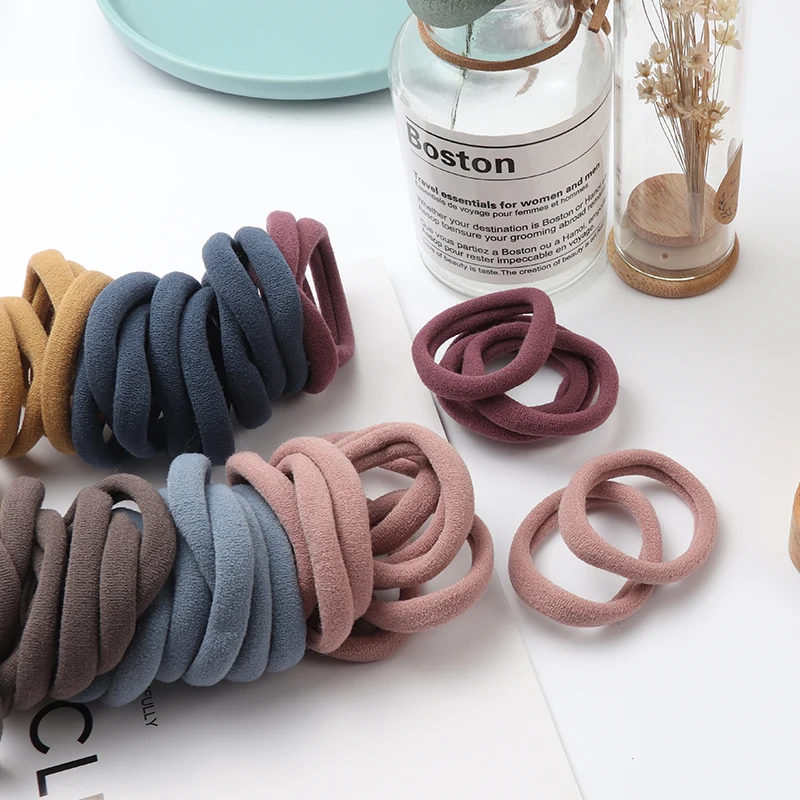 Solid Color Ponytail Holder 50 pcs Set