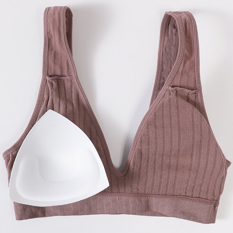 Women's Ribbed Fabric Seamless Bra