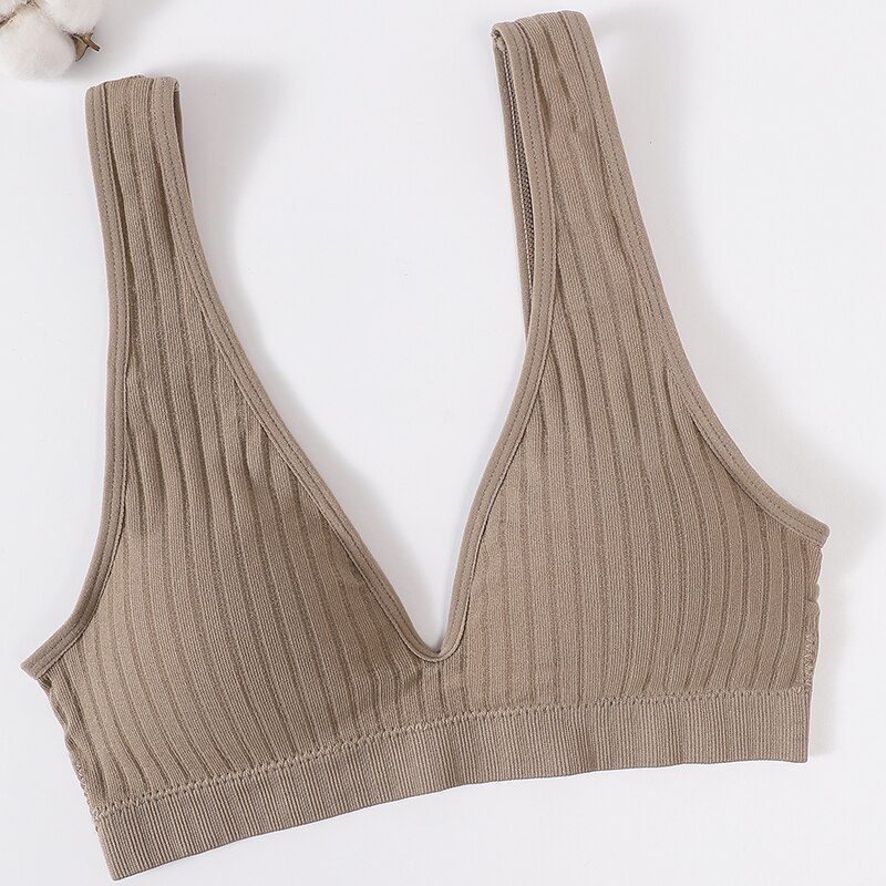 Women's Ribbed Fabric Seamless Bra