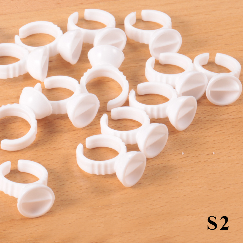 Disposable Eyelash Extension Glue Rings 50 / 100 Pcs Set