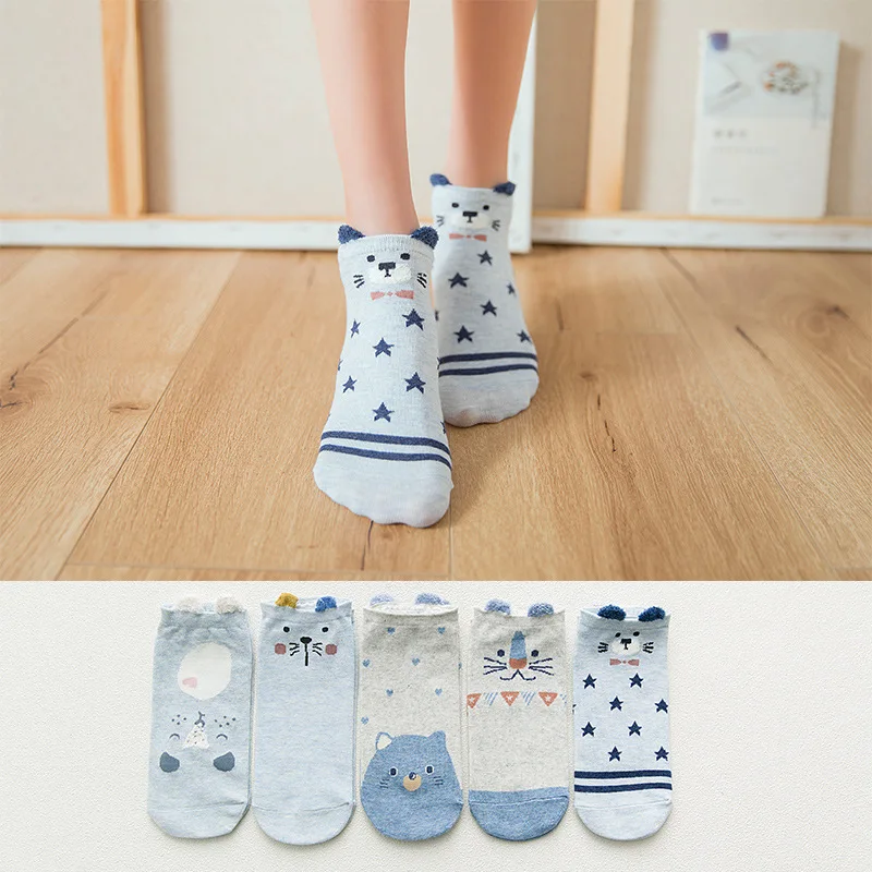 Women's Cute Style Socks 5 Pairs Set