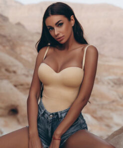 Solid Color Sexy Bodysuit with Spaghetti Straps