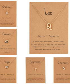 Women's Elegant Zodiac Sign Pendant Necklace