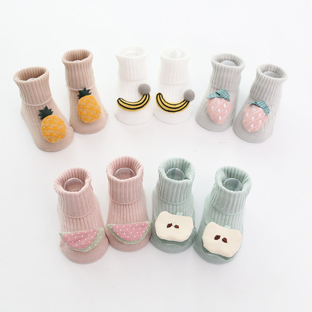 Babies Cartoon Socks with Rubber Flat