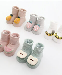 Babies Cartoon Socks with Rubber Flat