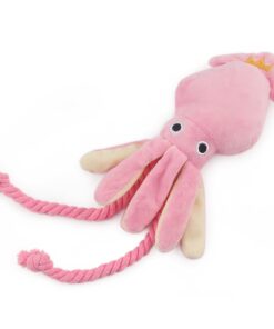 Plush Pink Squid Dog Toy