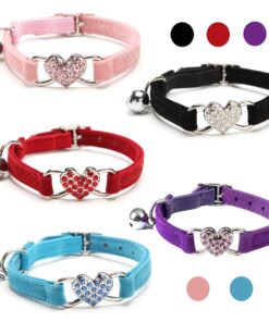 Cats Collar with Bell and Heart-Shaped Decoration