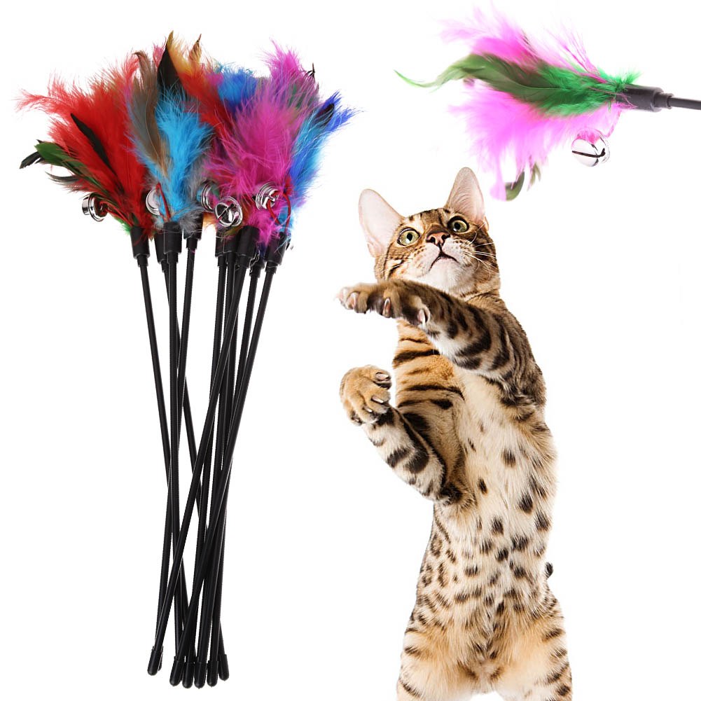 Set Interactive Sticks with Feathers for Cats