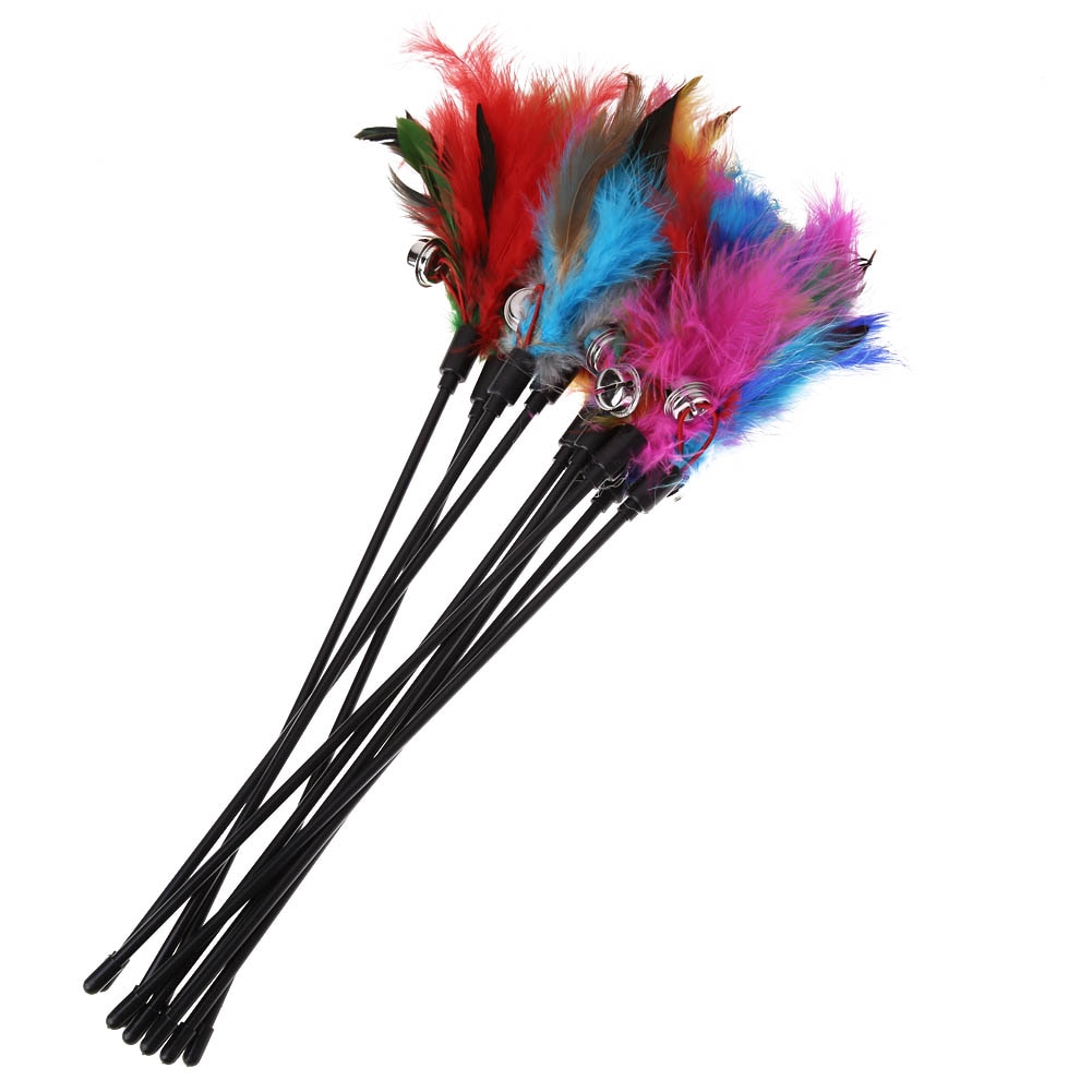 Set Interactive Sticks with Feathers for Cats