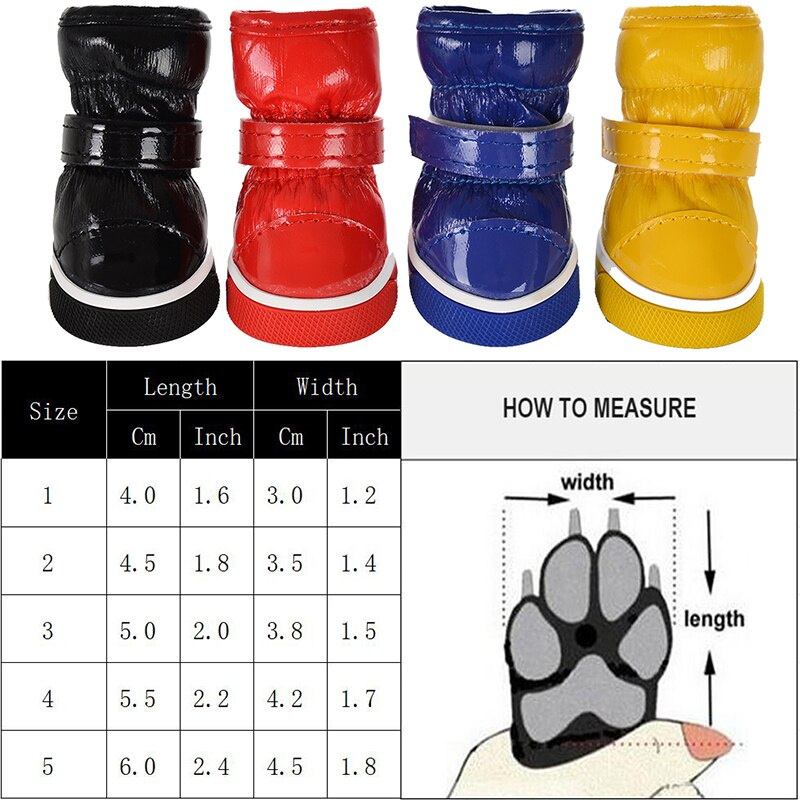 Warm Anti Slip Shoes for Dogs 4 pcs Set