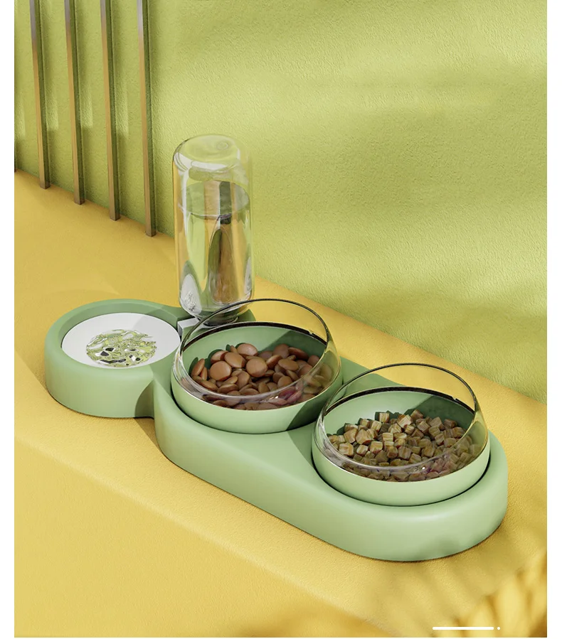 Triple Cat Bowl with Automatic Water Feeder