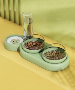 Triple Cat Bowl with Automatic Water Feeder