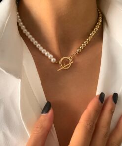 Women's Baroque Pearl Chain Necklace