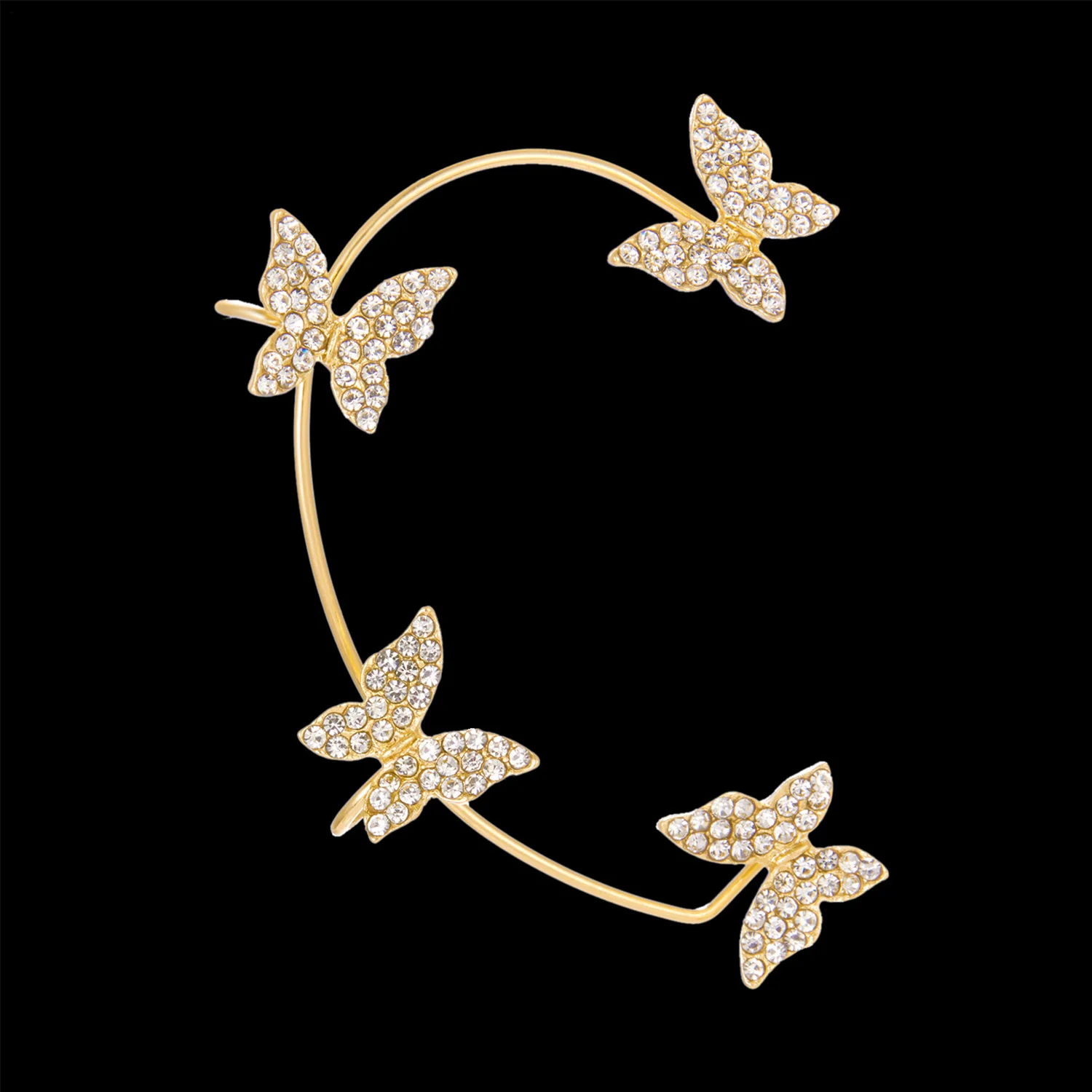 Shiny Crystal Butterfly Ear Cuff