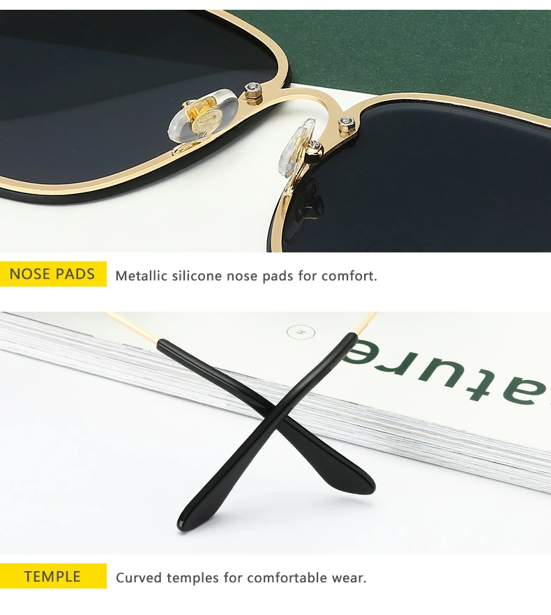 Oversized Rimless Square Shaped Sunglasses